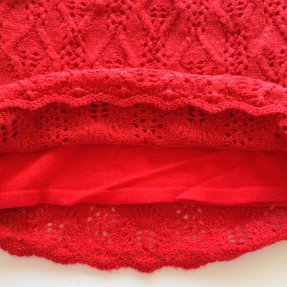 Cat & Jack Girl's Red Crochet Style Sweater Dresses with Sparkles NWT - Picture 13 of 16
